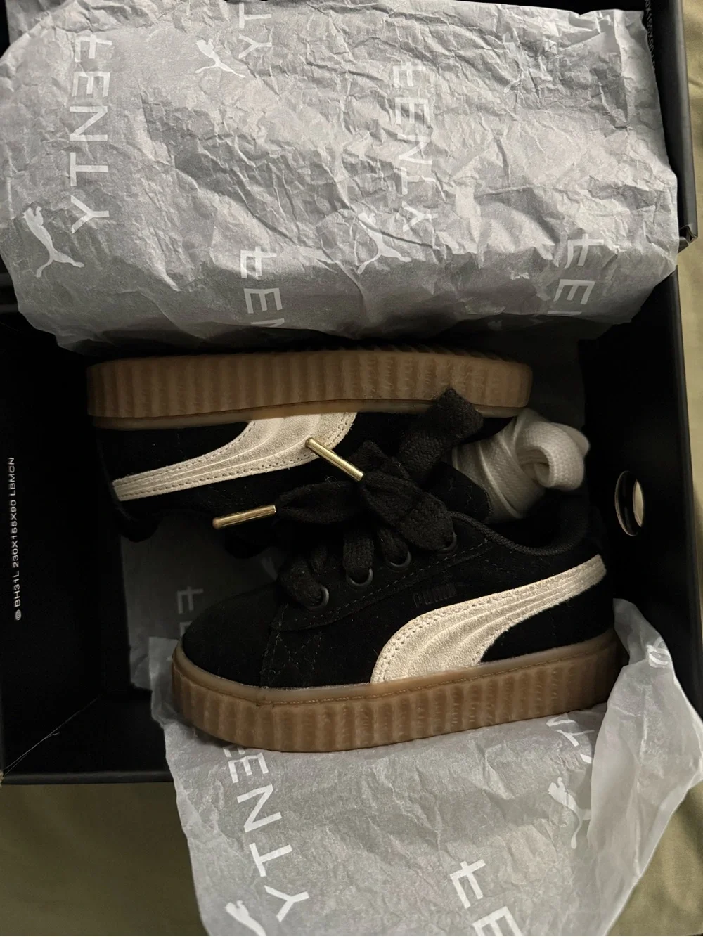 Puma FENTY Black Velvet Dust Bag & Branded Shoe Boxy